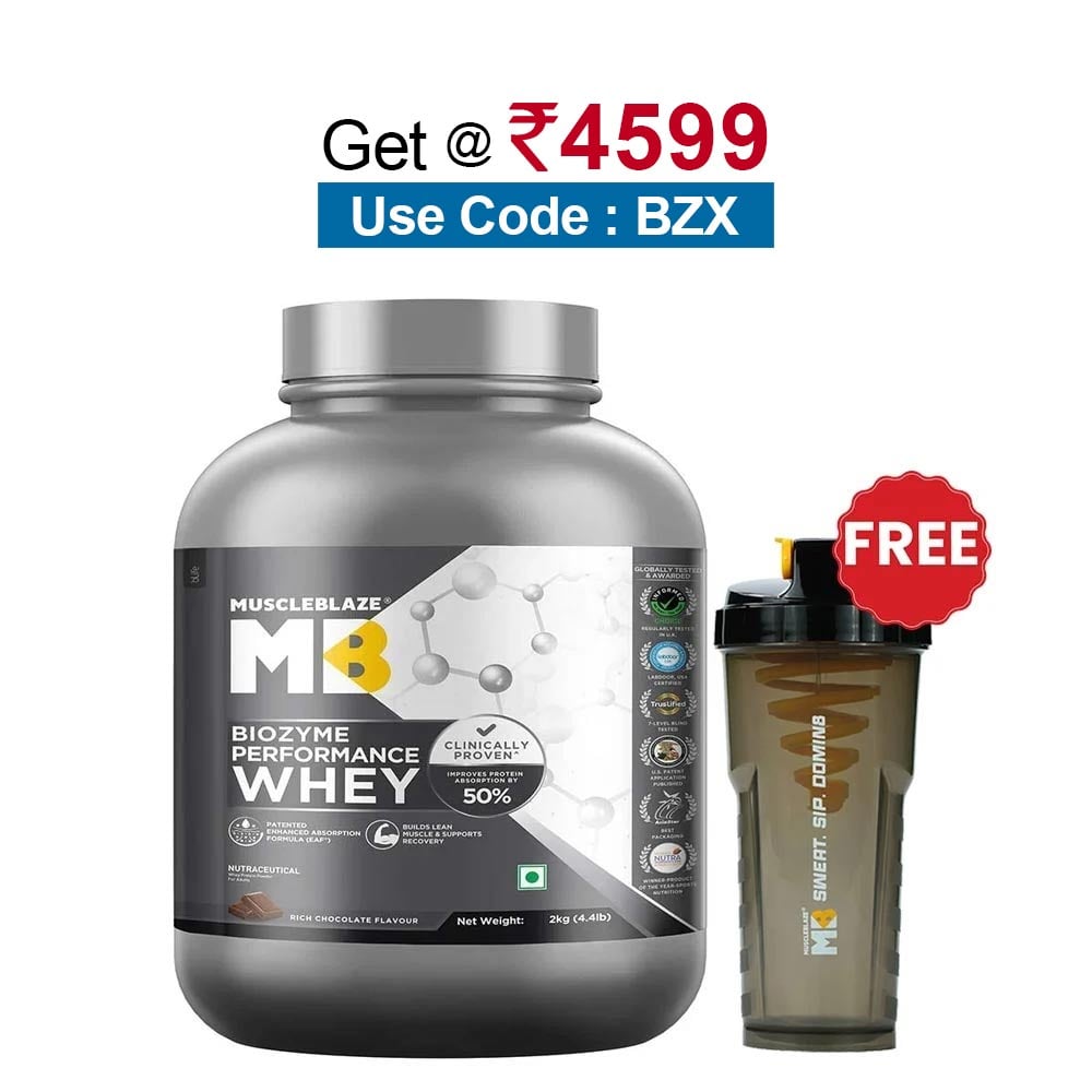MuscleBlaze Biozyme Performance Whey, 4.4 lb Rich Chocolate