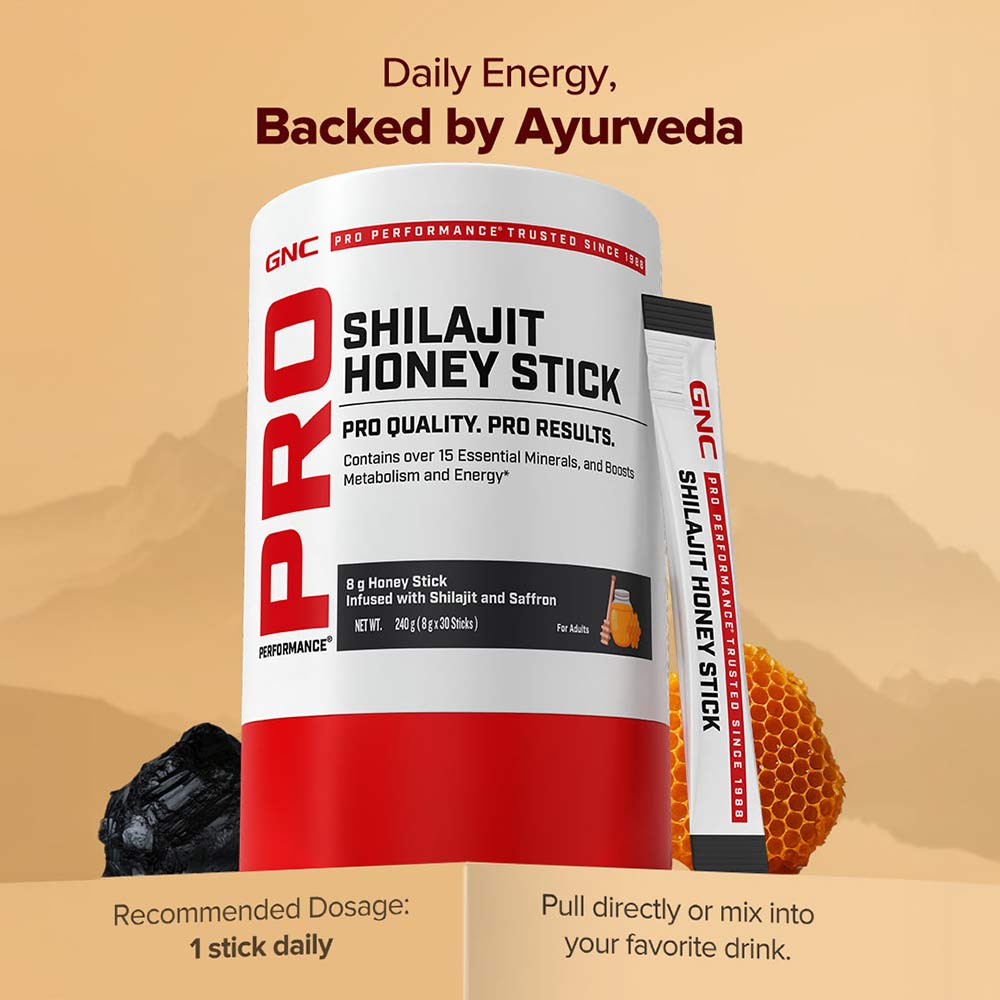 7 - GNC Pro Performance Shilajit Honey Stick,  10 sachets/pack 