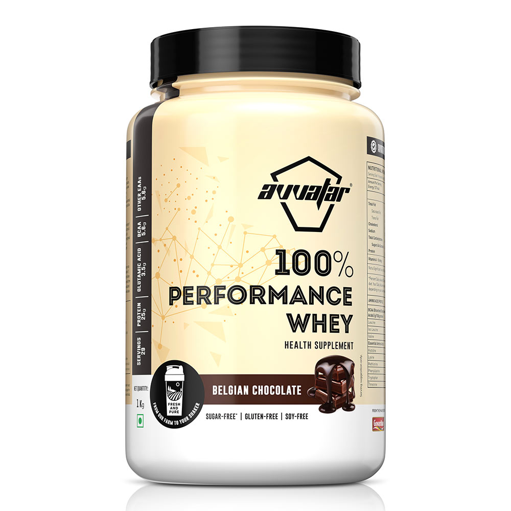 1 - Avvatar 100% Performance Whey,  2.2 lb  Belgian Chocolate 