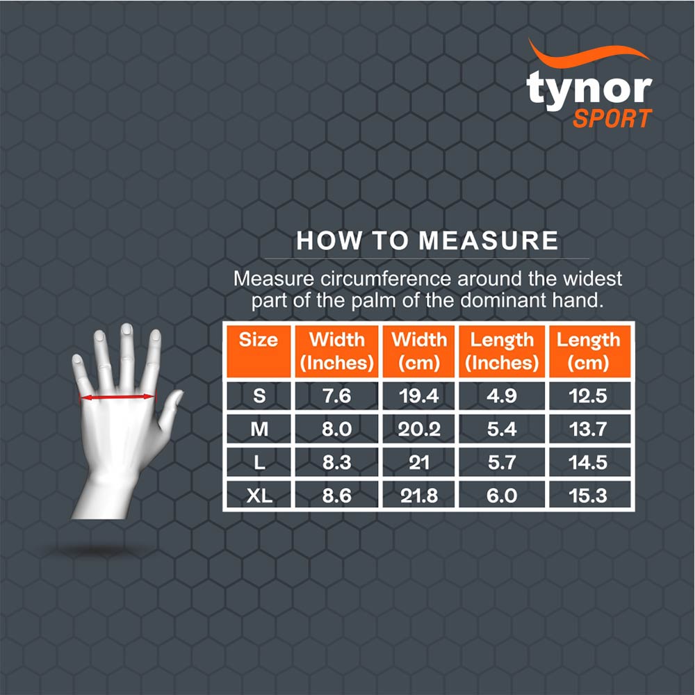 4 - Tynor Tynogrip Training Gloves,  Black with Orange  Medium 