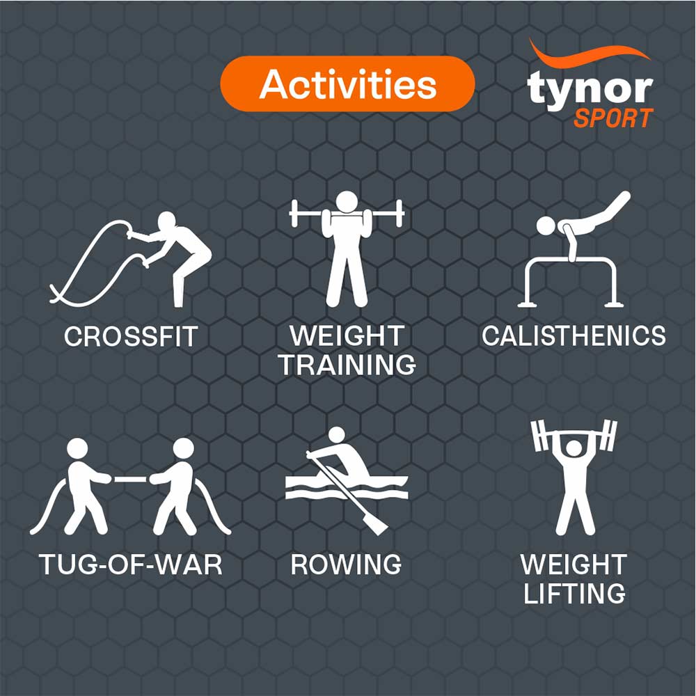 3 - Tynor Tynogrip Training Gloves with Wrist Support,  Black  Medium 