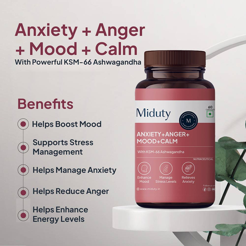 2 - Miduty Anxiety + Anger + Mood + Calm,  60 capsules 