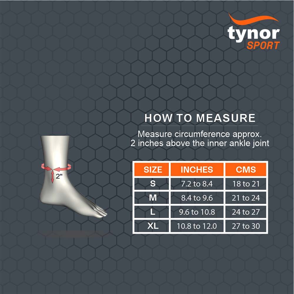 4 - Tynor Ankle Binder Air Pro,  Black/Orange  XL 