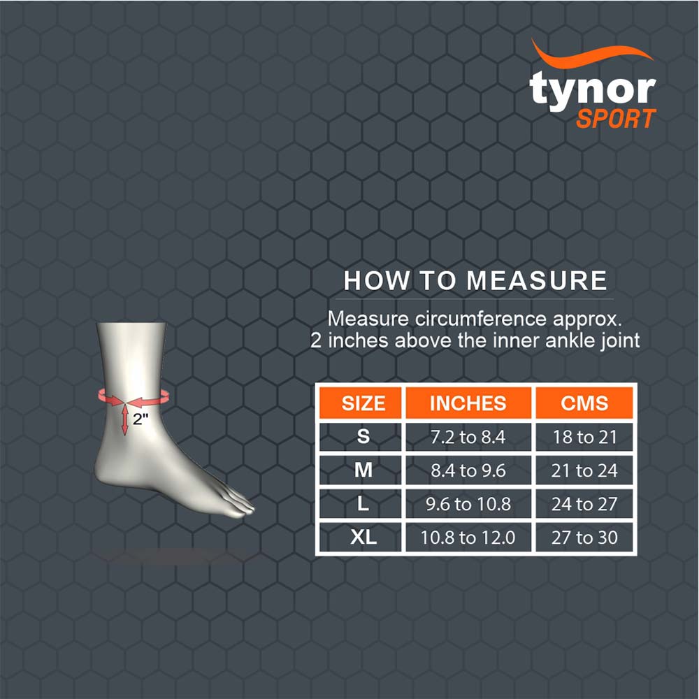 4 - Tynor Ankle Support Air Pro,  Black/Orange  XL 