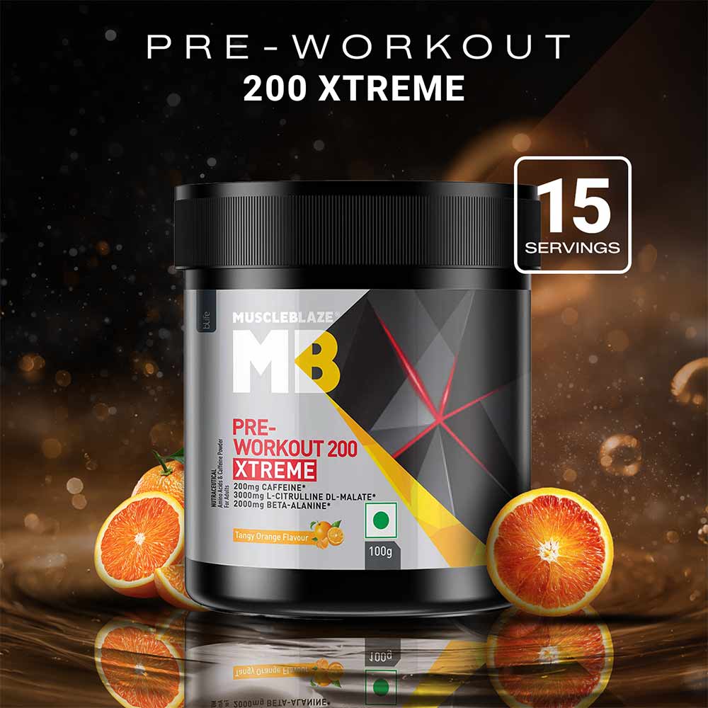 2 - MuscleBlaze PRE Workout 200 Xtreme,  0.22 lb  Tangy Orange