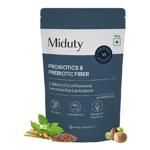 1 - Miduty Probiotics & Prebiotic Fiber,  150 g  Unflavoured 