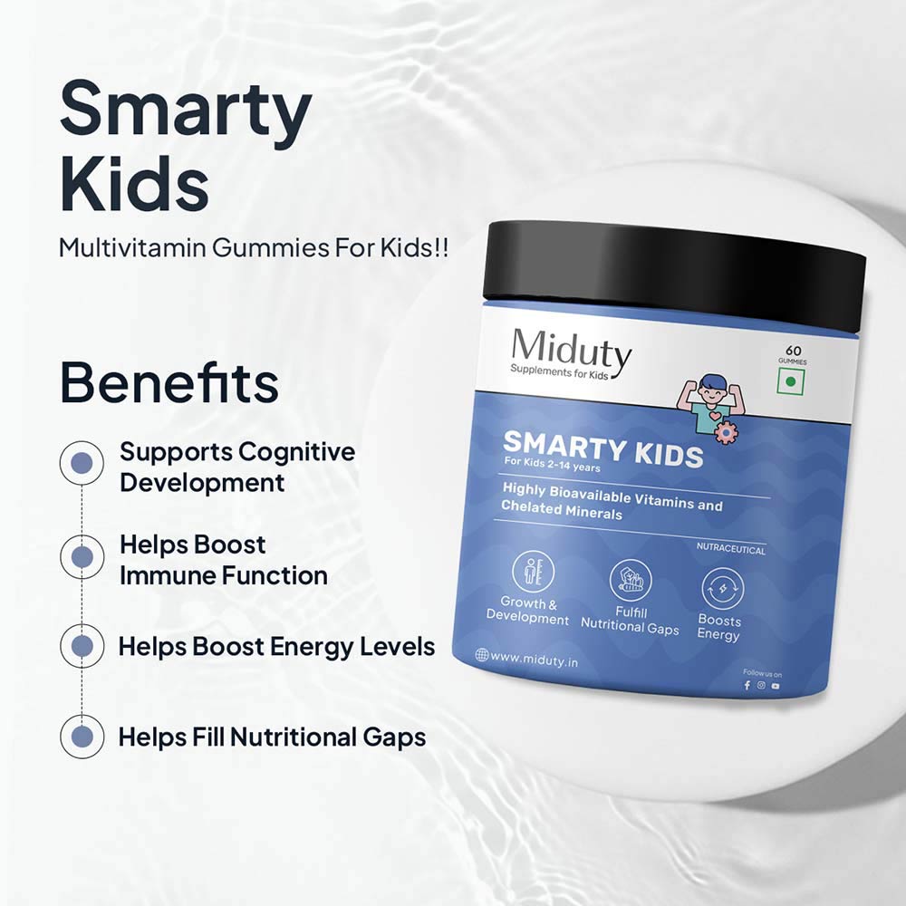 6 - Miduty Smarty Kids,  60 gummies  Unflavoured 