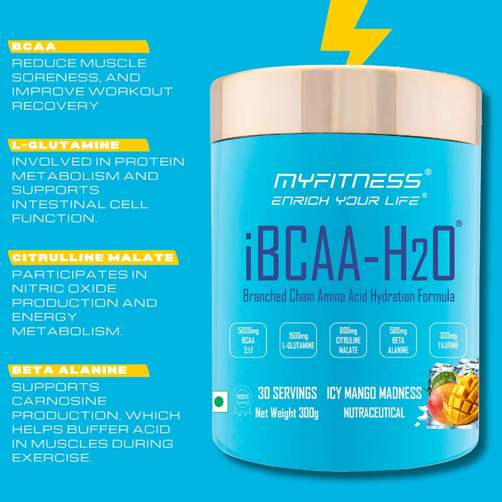 7 - Myfitness iBCAA-H2O,  0.66 lb  30 Servings  Icy Blackberry 