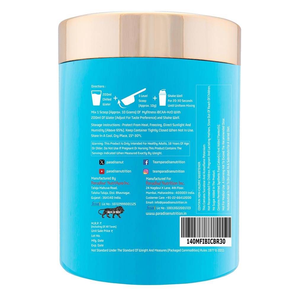 2 - Myfitness iBCAA-H2O,  0.66 lb  30 Servings  Icy Blue Raspberry 