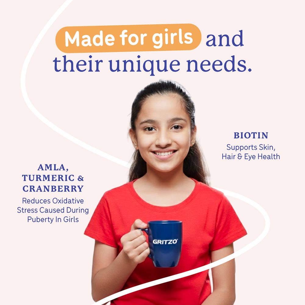 6 - Supermilk Gritzo Growth+ for Girl 10-12 Yrs,  200 g  Double Chocolate