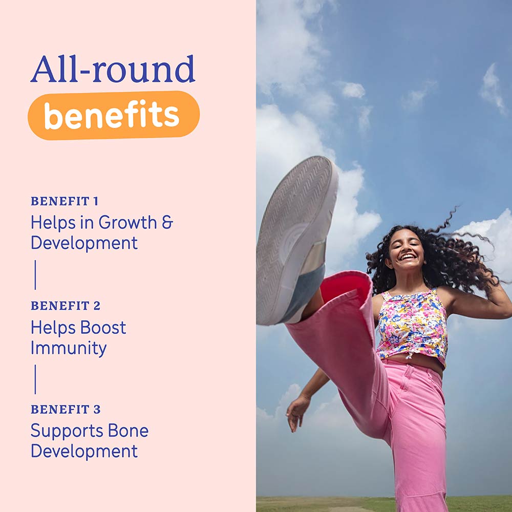 4 - Supermilk Gritzo Height+ for 13+ Yrs Girls Personalized Protein & Nutrition Drink Mix,  400 g  Double Chocolate