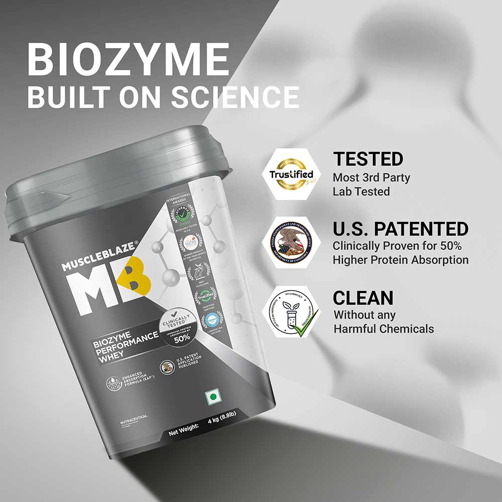 4 - MuscleBlaze Biozyme Performance Whey,  8.8 lb  Triple Chocolate 