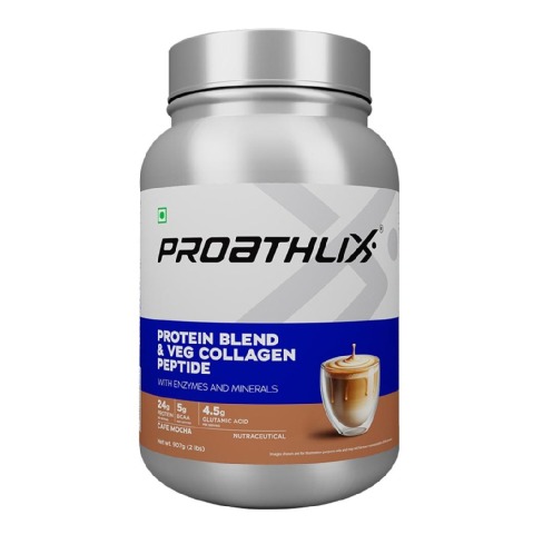1 - Proathlix Protein Blend & Veg Collagen Peptide,  2 lb  Cafe Mocha 
