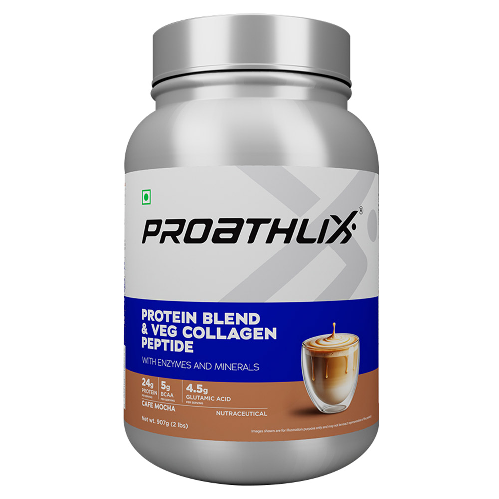 1 - Proathlix Protein Blend & Veg Collagen Peptide,  2 lb  Cafe Mocha 