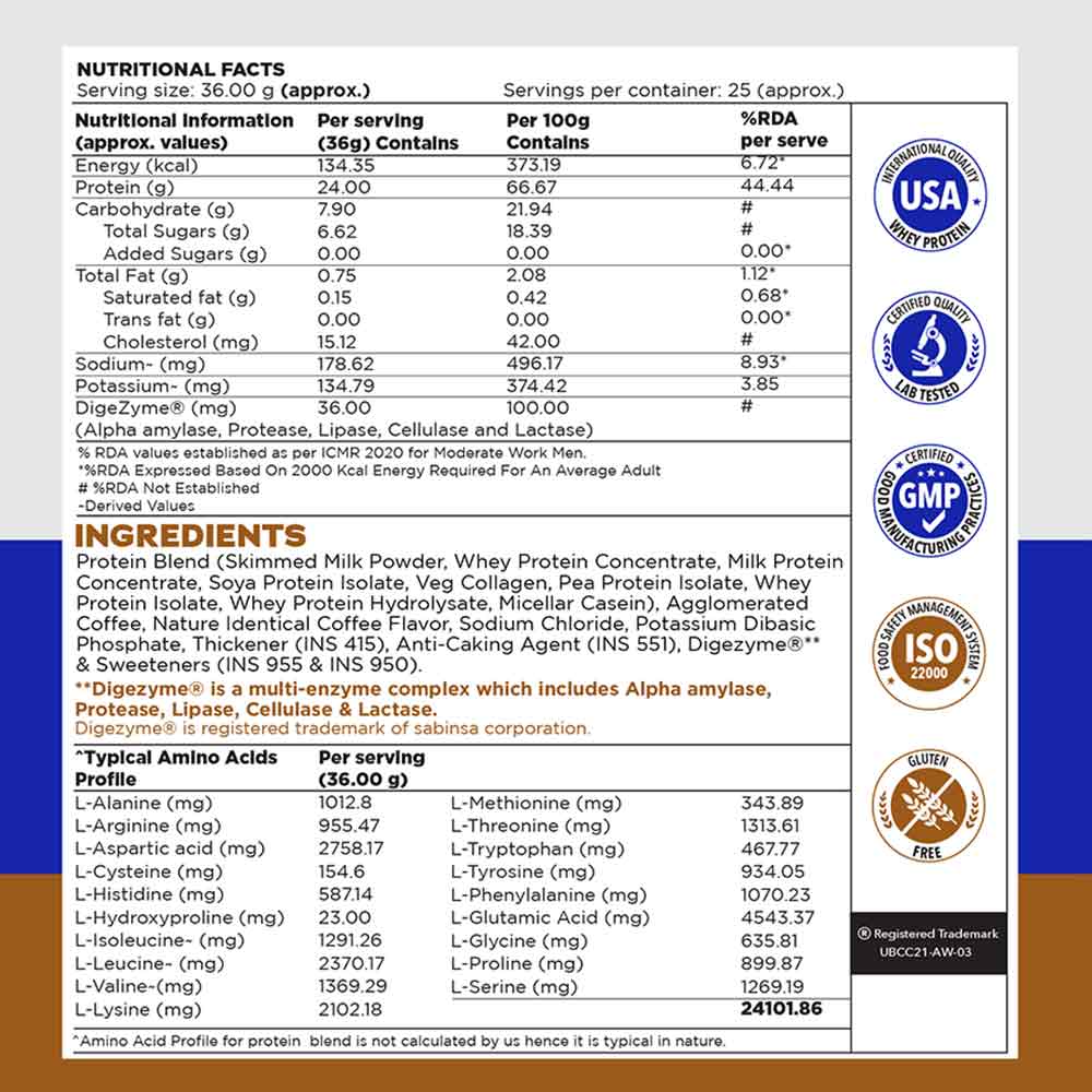 2 - Proathlix Protein Blend & Veg Collagen Peptide,  2 lb  Coffee 