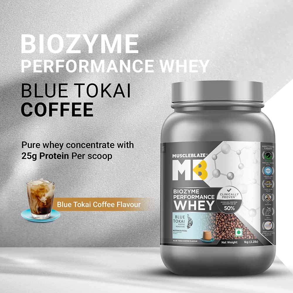 2 - MuscleBlaze Biozyme Performance Whey,  2.2 lb  Blue Tokai Coffee
