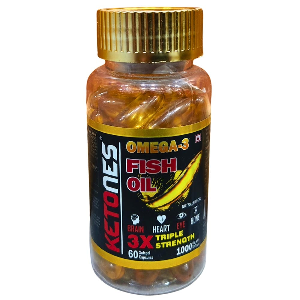 1 - Ketones Omega-3 Fish Oil Triple Strength,  60 softgels 