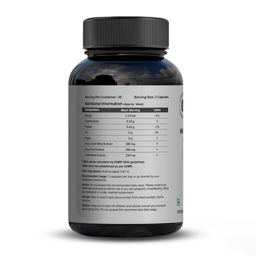 3 - CUREFOREVER Horny Goat Weed & Maca Root with Safed Musli,  60 veggie capsule(s) 