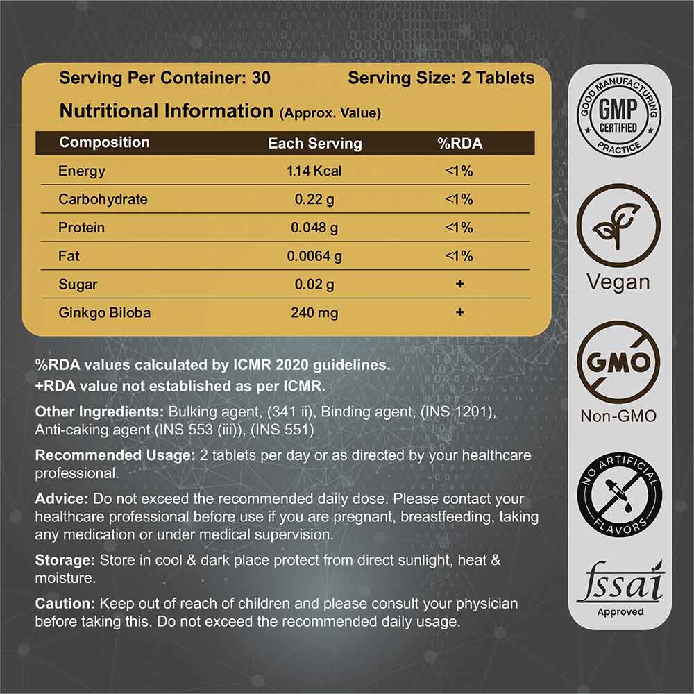 4 - CUREFOREVER Ginkgo Biloba 240mg,  60 tablet(s) 