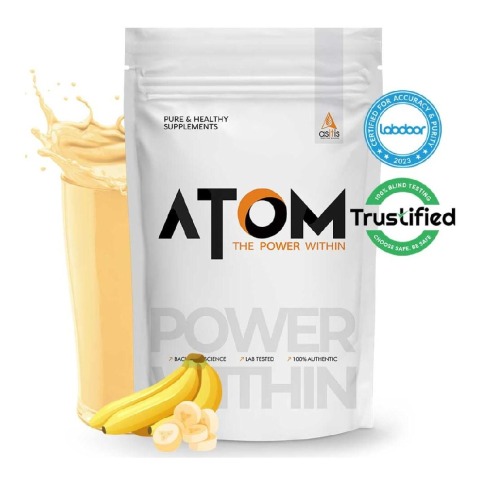 1 - AS-IT-IS Nutrition ATOM Whey Protein with Enzymes,  2.2 lb  Banana Fusion 