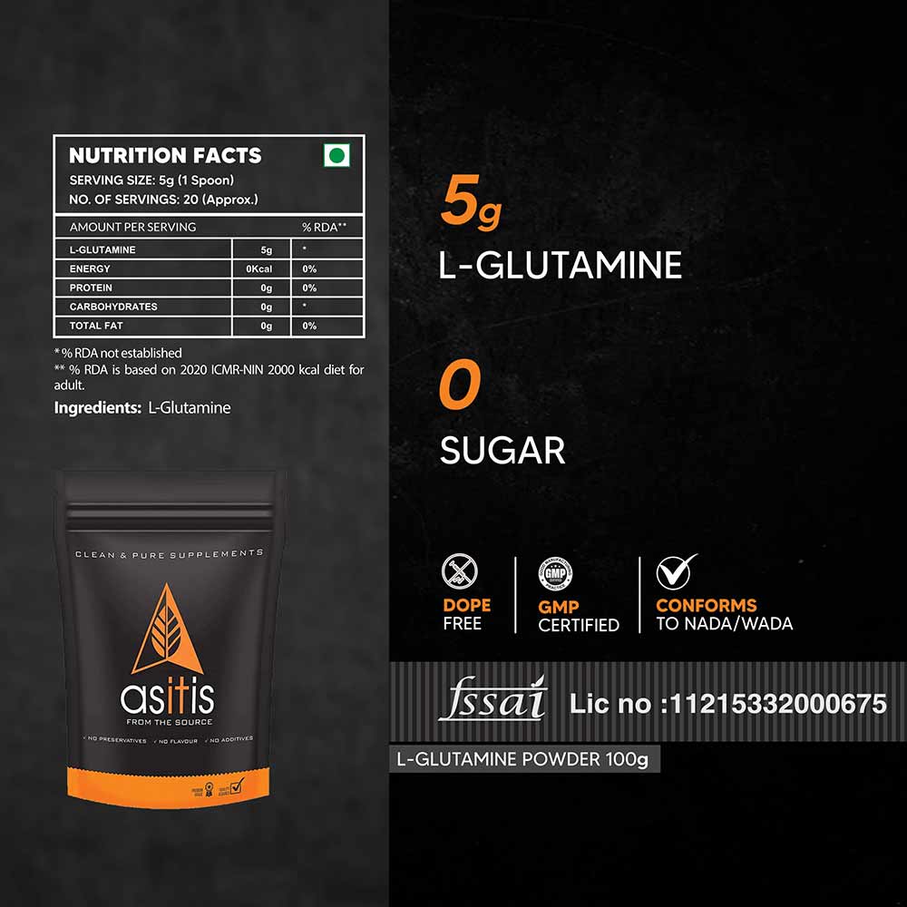 2 - AS-IT-IS Nutrition L Glutamine,  0.22 lb  Unflavoured 