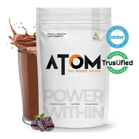 1 - AS-IT-IS Nutrition ATOM Whey Protein with Enzymes,  2.2 lb  Cafe Latte 