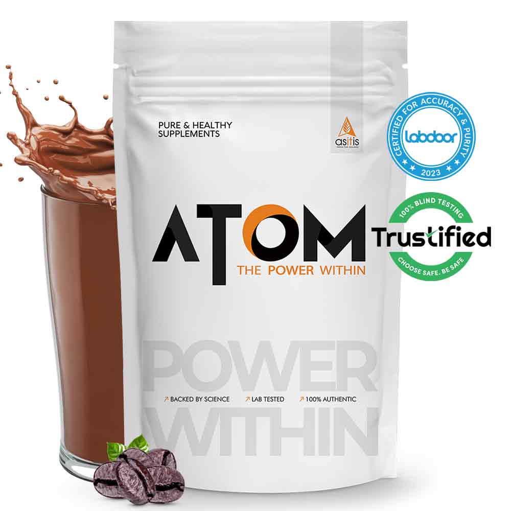 1 - AS-IT-IS Nutrition ATOM Whey Protein with Enzymes,  2.2 lb  Cafe Latte 
