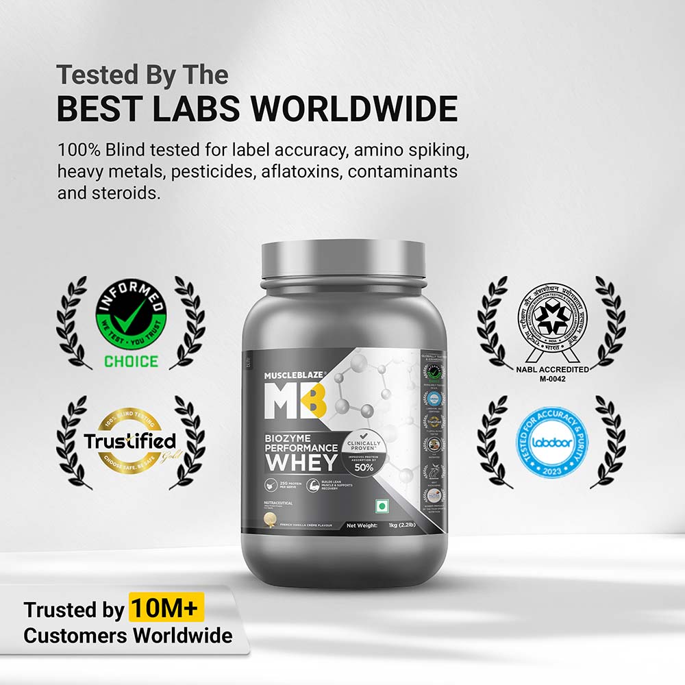 5 - MuscleBlaze Biozyme Performance Whey,  2.2 lb  French Vanilla Creme