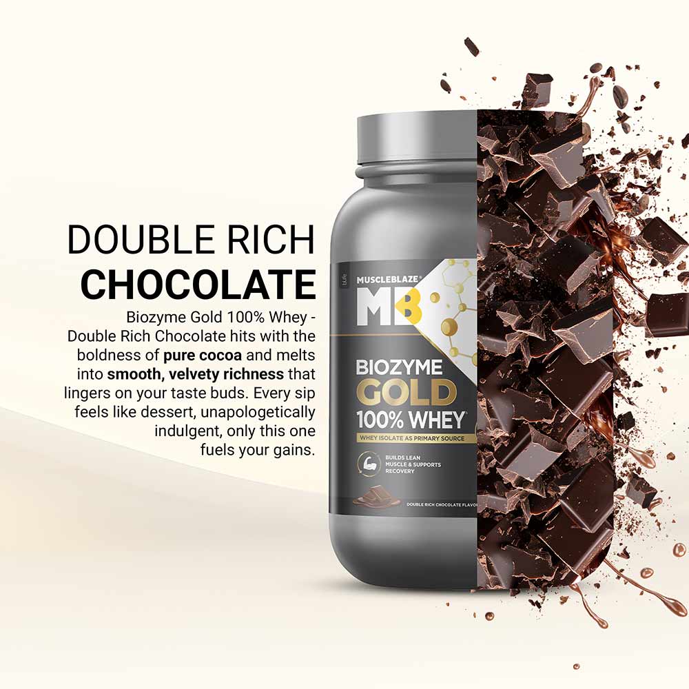 3 - MuscleBlaze Biozyme Gold 100% Whey,  2.2 lb  Double Rich Chocolate