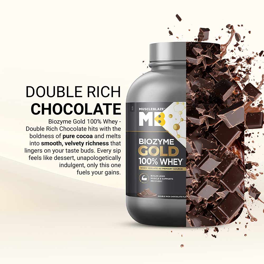 3 - MuscleBlaze Biozyme Gold 100% Whey,  4.4 lb  Double Rich Chocolate