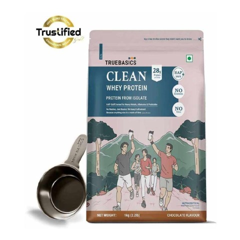 1 - TrueBasics Clean Whey Protein Powder (Isolate),  2.2 lb  Chocolate-SG 