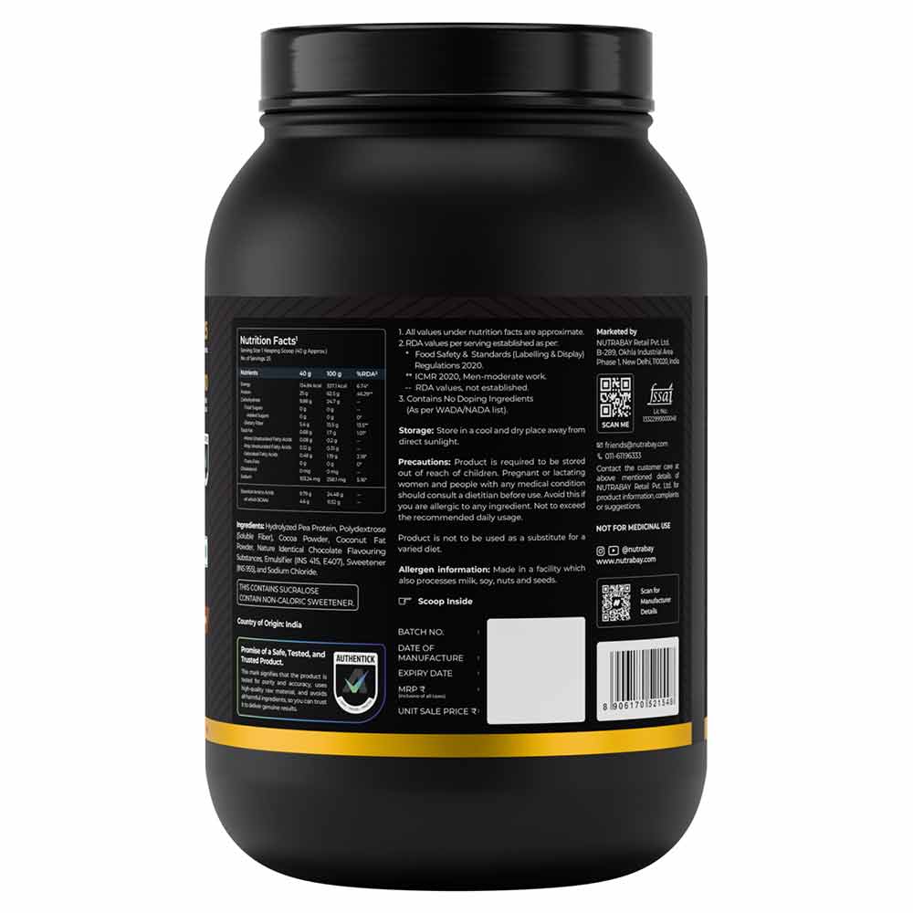 7 - Nutrabay Gold Pea Protein,  2.2 lb  Rich Chocolate Creme 