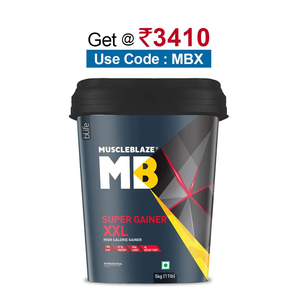 MuscleBlaze Super Gainer XXL, 11 lb Banana