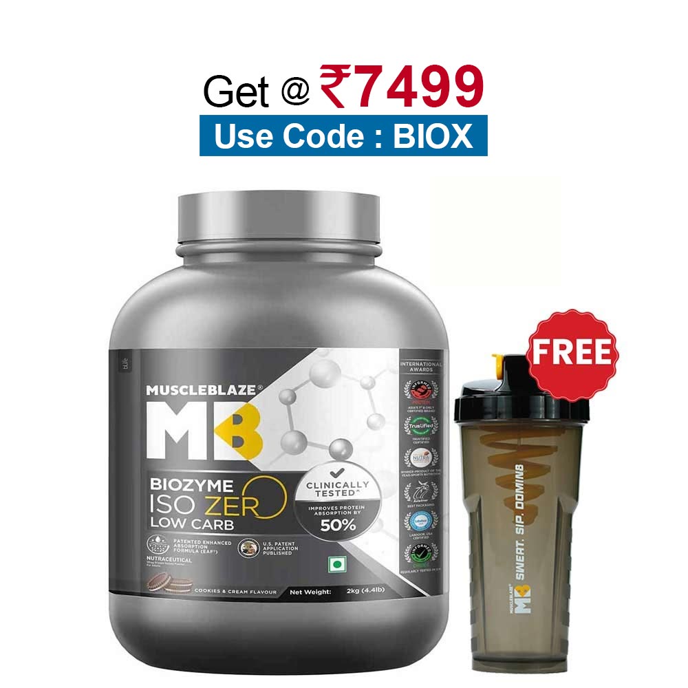 MuscleBlaze Biozyme Iso-Zero,  4.4 lb  Low Carb Cookies & Cream 