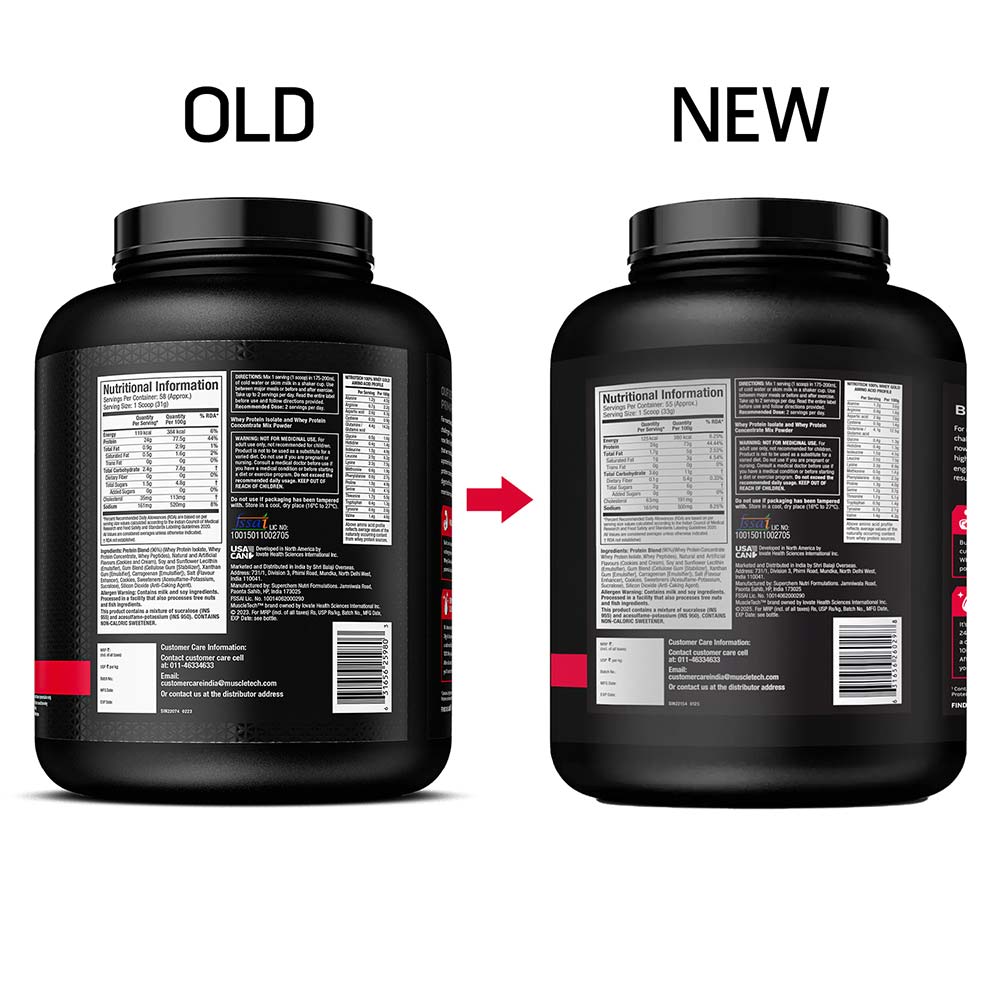 2 - MuscleTech Nitrotech 100% Whey Gold,  4 lb  Cookies and Cream 