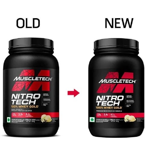 1 - MuscleTech Nitrotech 100% Whey Gold, 2 lb French Vanilla Cream - India