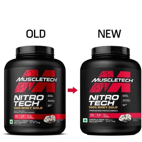 1 - MuscleTech Nitrotech 100% Whey Gold,  4 lb  Cookies and Cream 