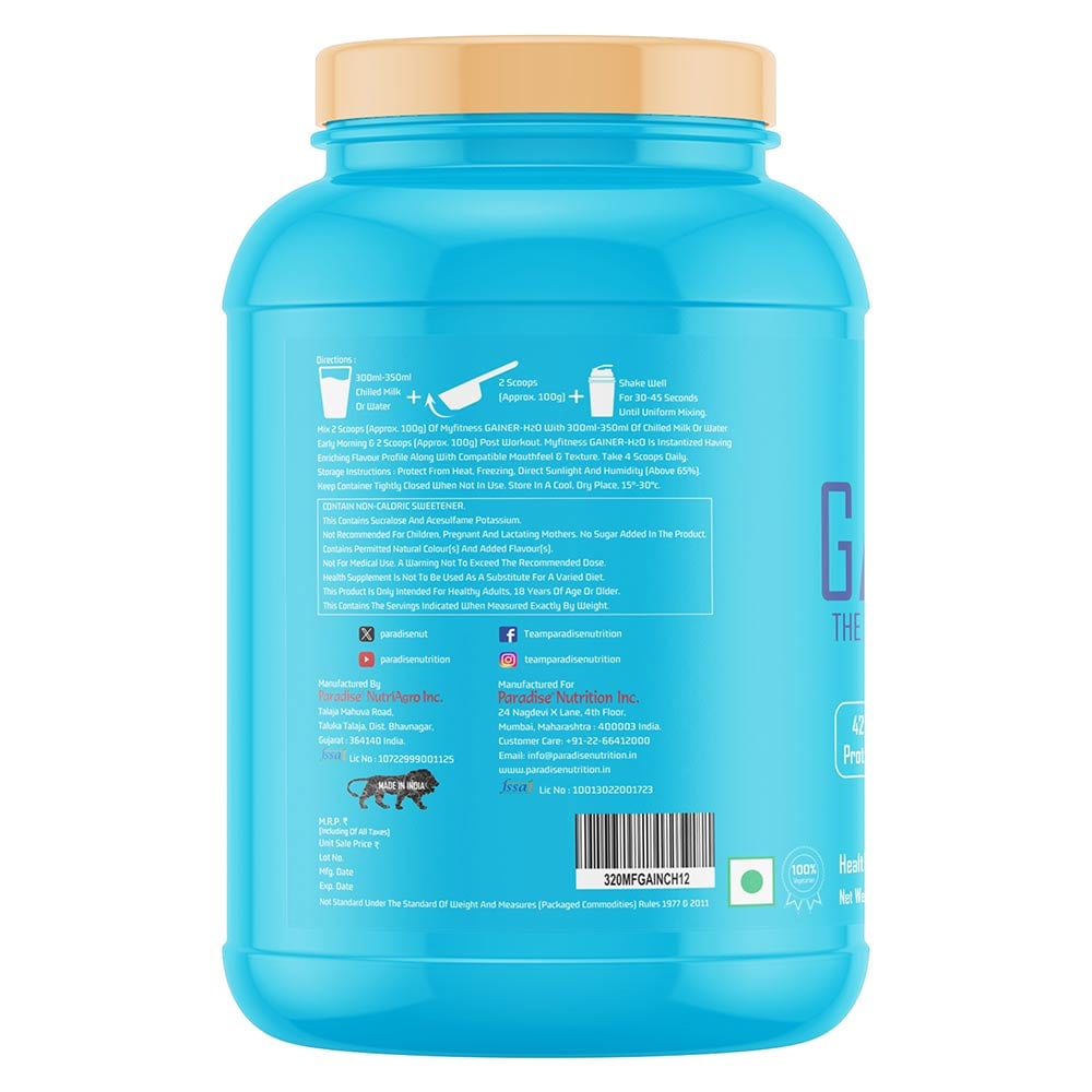 3 - Myfitness Gainer-H2O,  5.29 lb  Chocolate Milkshake 