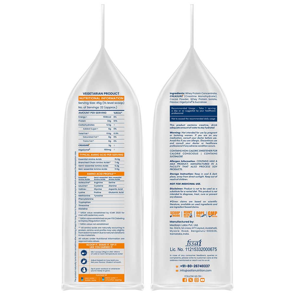 7 - AS-IT-IS Nutrition ATOM Nitro Whey with Creatine,  2.2 lb  Double Rich Chocolate 