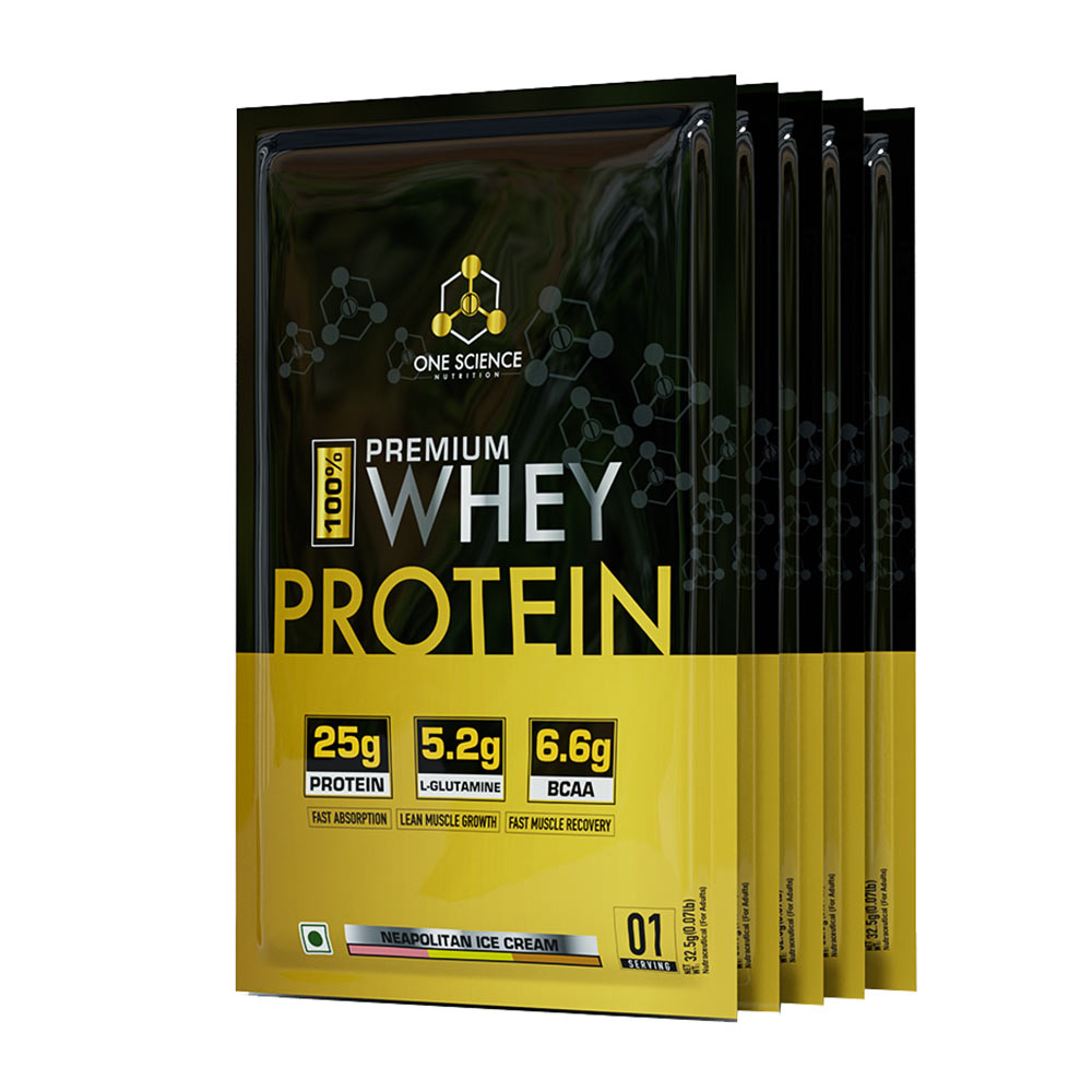 2 - One Science 100% Premium Whey Protein,  5 sachets/pack  Assorted 