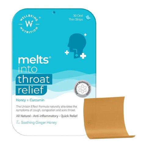 1 - Wellbeing Nutrition Melts Throat Relief Honey+Curcumin flavour Soothing Ginger Honey,  30 Piece(s)/Pack 