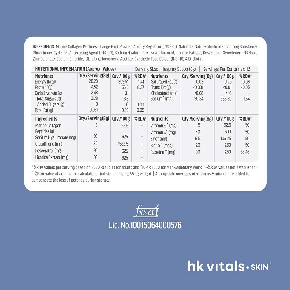 Collagen for Men 100g and Glutathione Effervescent 15 Tabs Orange Combo