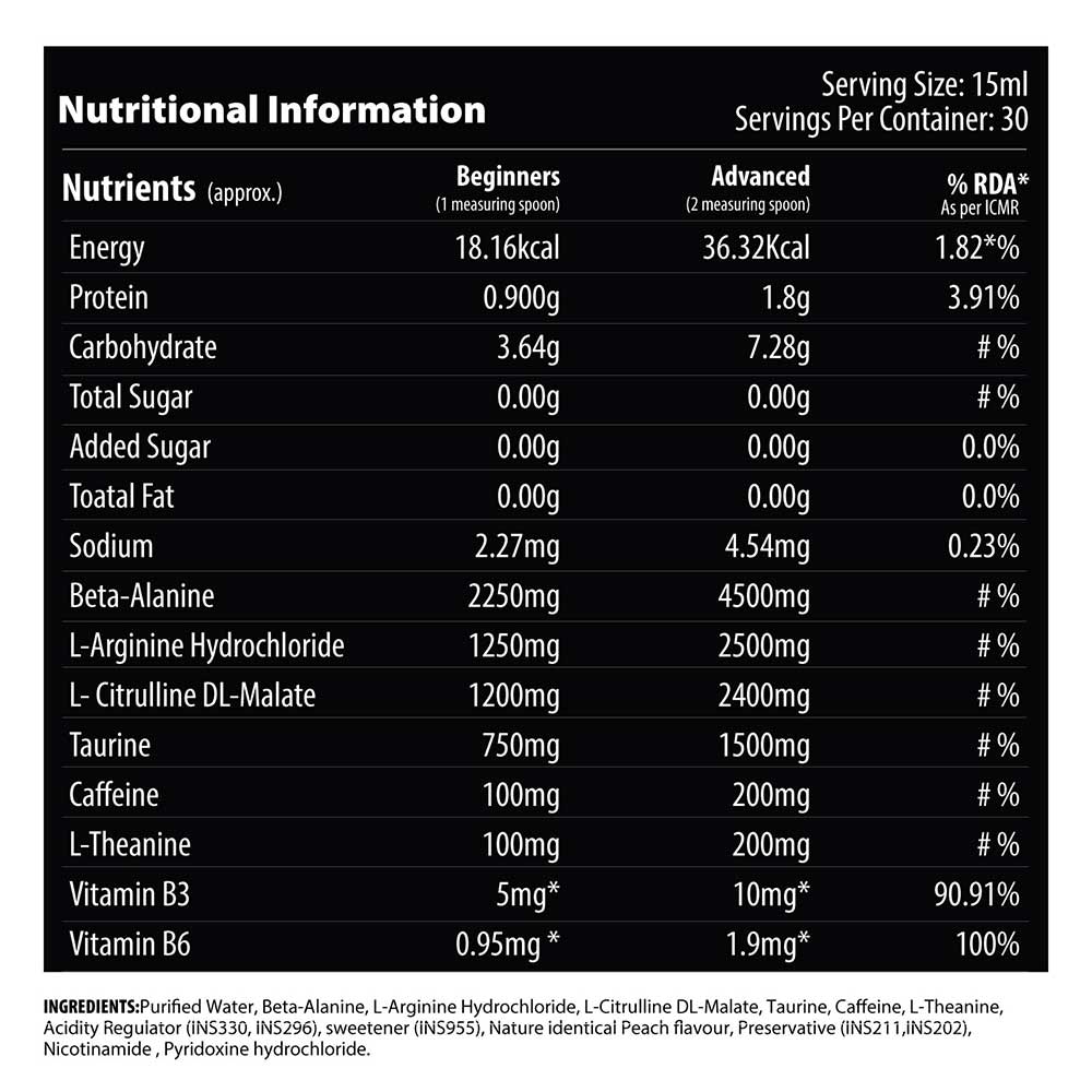 3 - QNT Pump Extra Concentrated Liquid Pre- Workout,  450 ml  Peach 