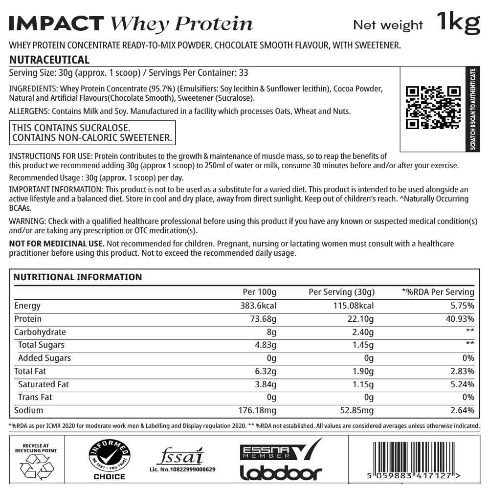 3 - Myprotein Impact Whey Protein,  2.2 lb  Chocolate Brownie 