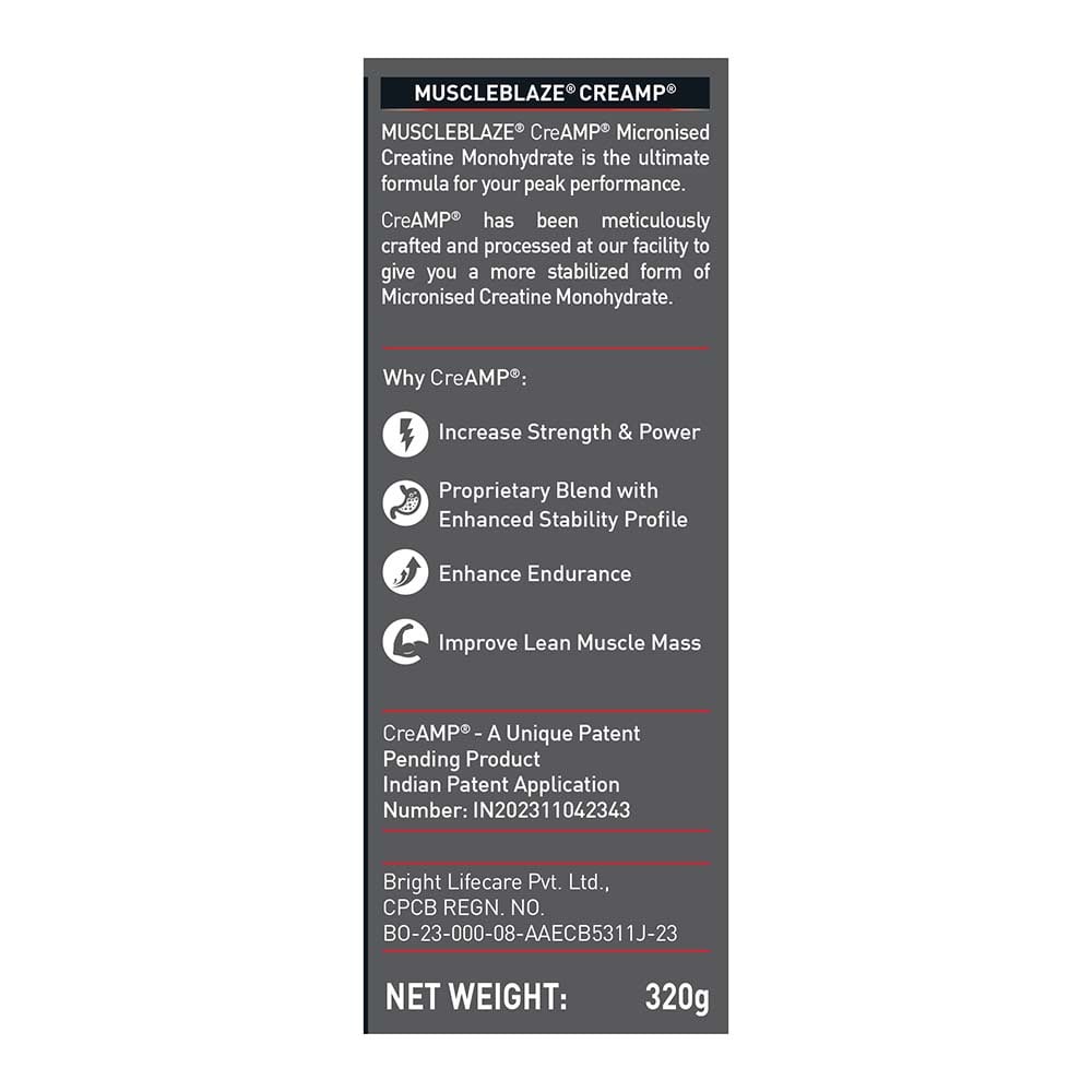 7 - MuscleBlaze Creatine Monohydrate CreAMP,  Candy Rush  0.61 lb 