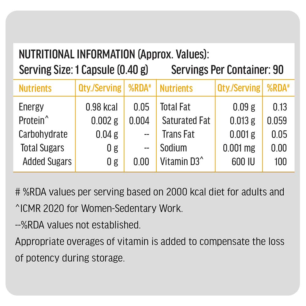 9 - HK Vitals Vitamin D3,  90 capsules