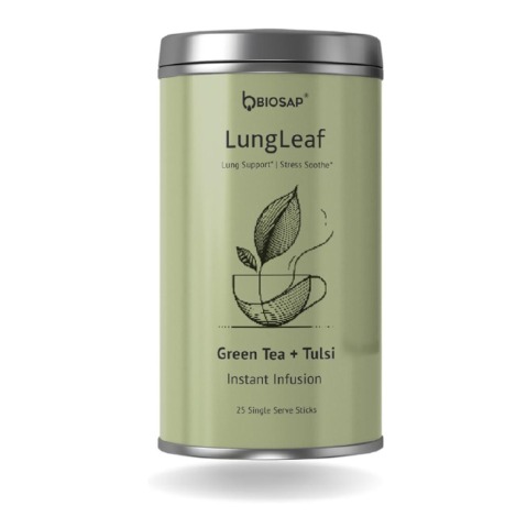 1 - BIOSAP LungLeaf,  Green Tea + Tulsi  25 Stick(s) 