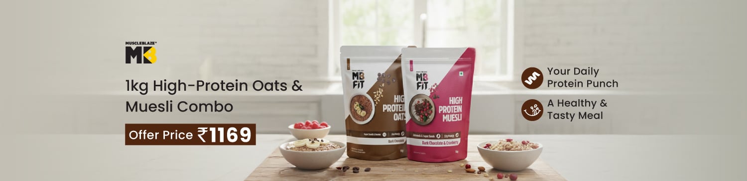 MuscleBlaze High Protein Oats & Muesli 1 kg Combo | MRP - 1448 | Offer Price - 1169