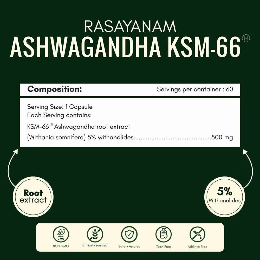 2 - Rasayanam Magnesium Glycinate 60 Tabs with Ashwagandha KSM-66 60 Caps & Multivitamin for Men Combo,  Unflavoured  60 tablet(s) 