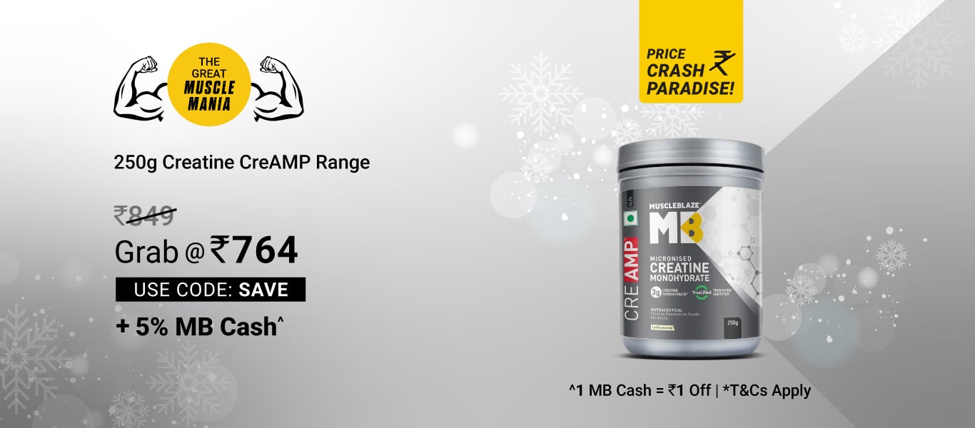 250g & above Creatine CreAMP @ 764 using SAVE + 5% MB Cash
